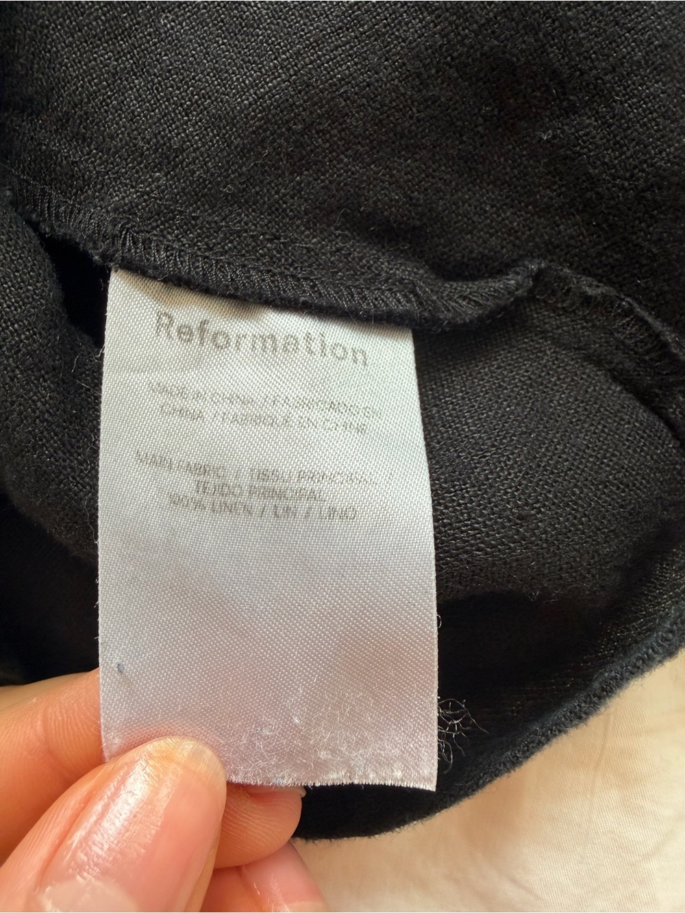 Reformation black linen Layla midi skirt - Picture 2 of 2